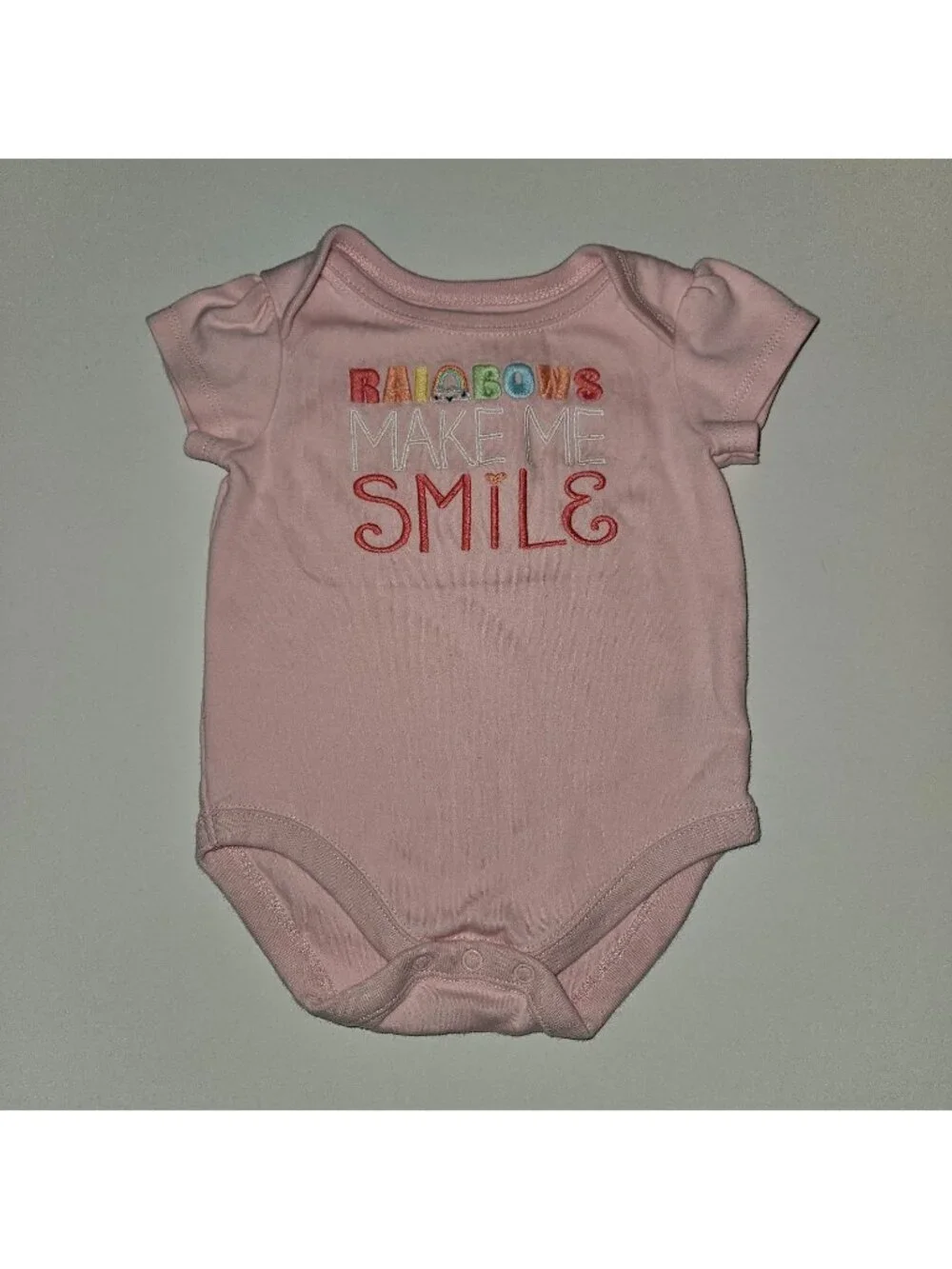Gymboree Pink Bodysuit Size 3-6 Months Baby Infant Top Rainbows Make Me Smile
